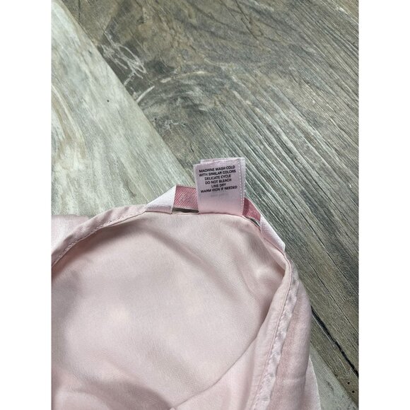 Vtg Y2K Victorias Secret 100% Silk Nightgown Tie Back Medium Pink Slip Lingerie - Picture 7 of 7